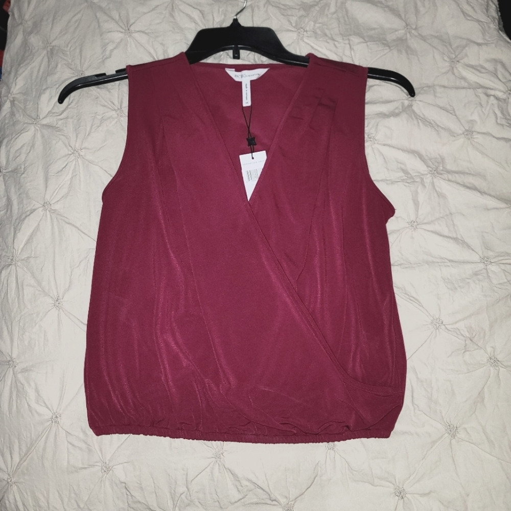 BCBGeneration Pleated Sleeveless Blouse